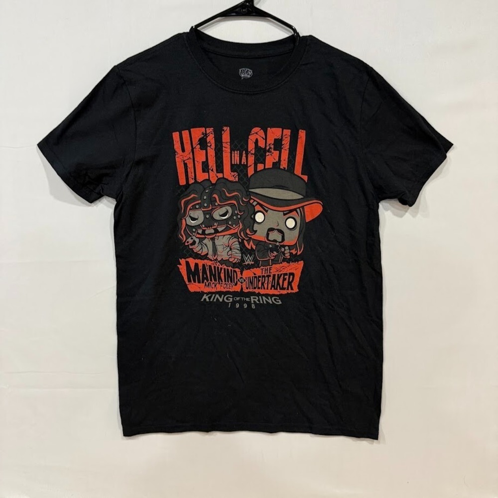 WWE Funko Pop Tee Mens Small Black Hell in‎ a Cell Mankind Undertaker 1998